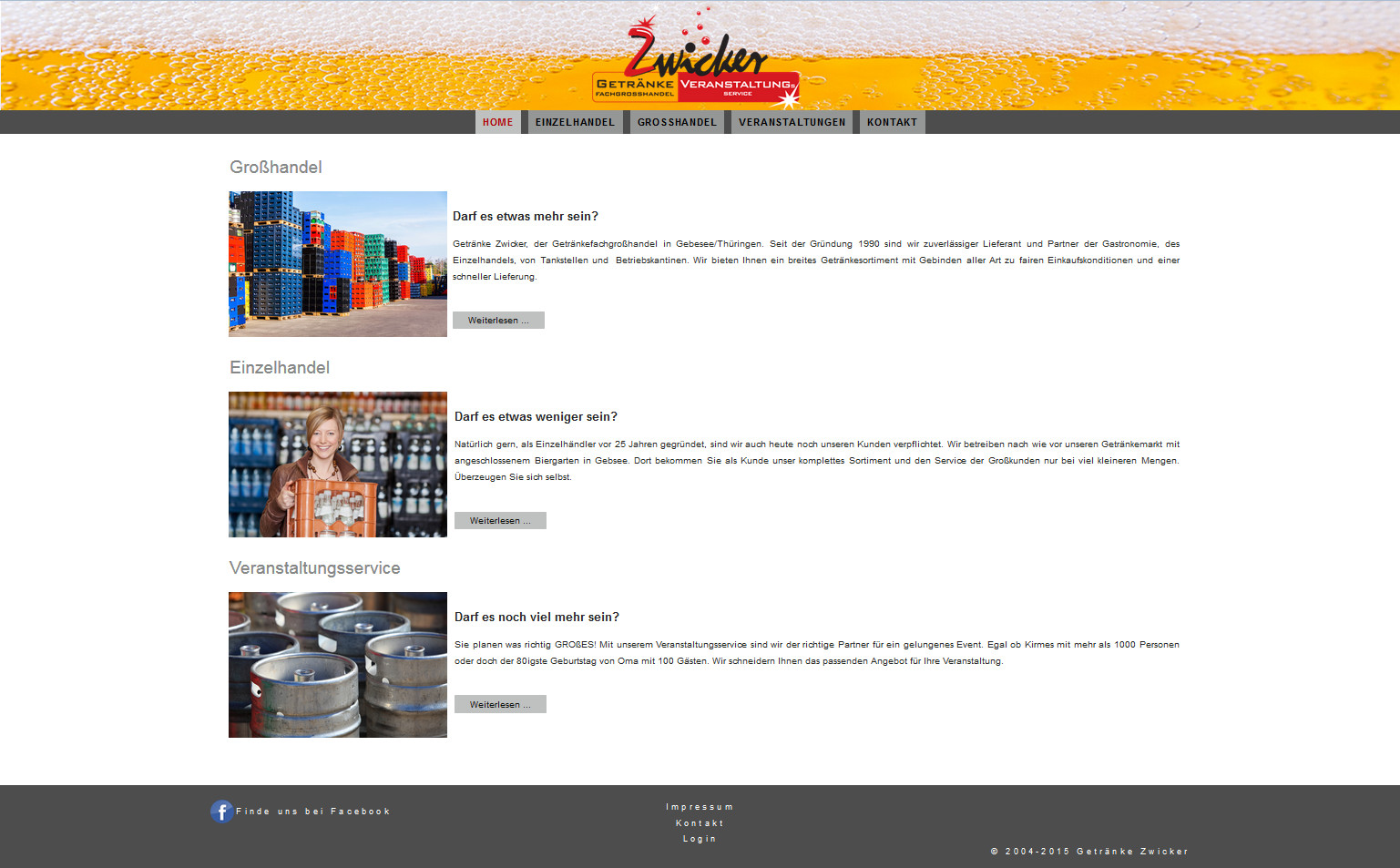Wir gestalteten die Website für Getränkefachgroßhandel Zwicker